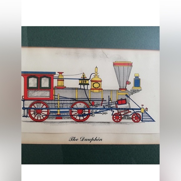 Vintage Framed Art "The William Mason" &
"The Dauphin" Locomotives 8.5" x 11" - Picture 4 of 6